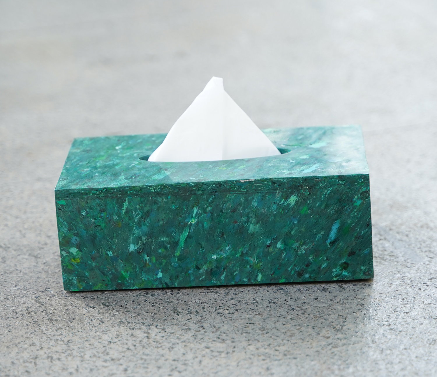 Kotak Tissue Box Cover Coral Green – Plain