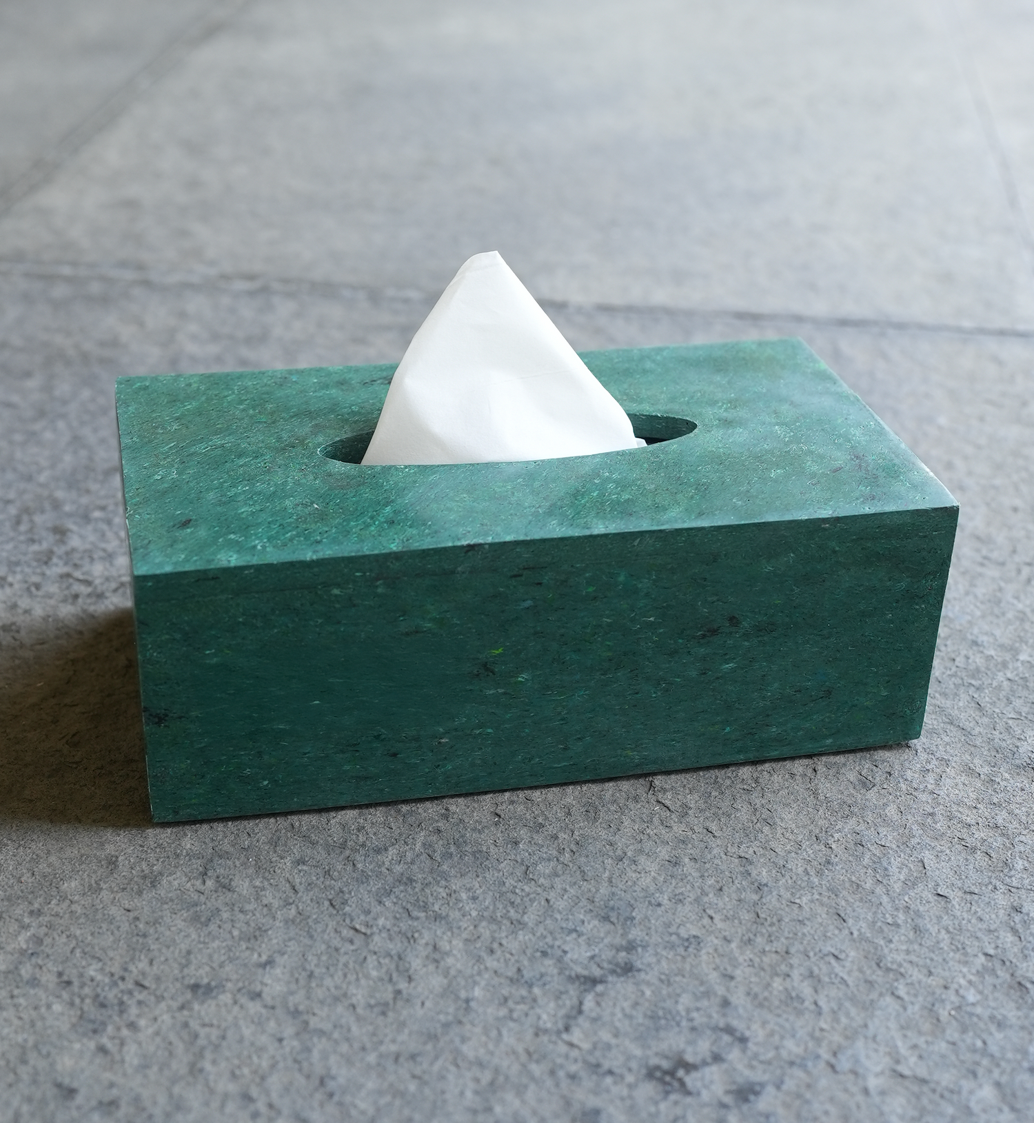 Kotak Tissue Box Cover Coral Green – Plain