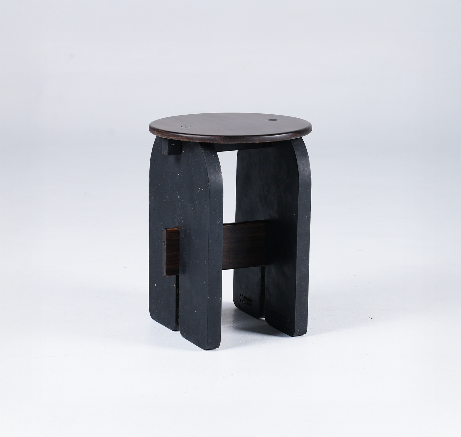 Muara Stool Reclaimed Edition Granite Black
