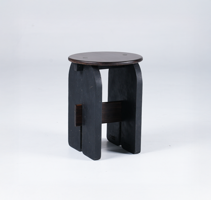 Muara Stool Reclaimed Edition Granite Black