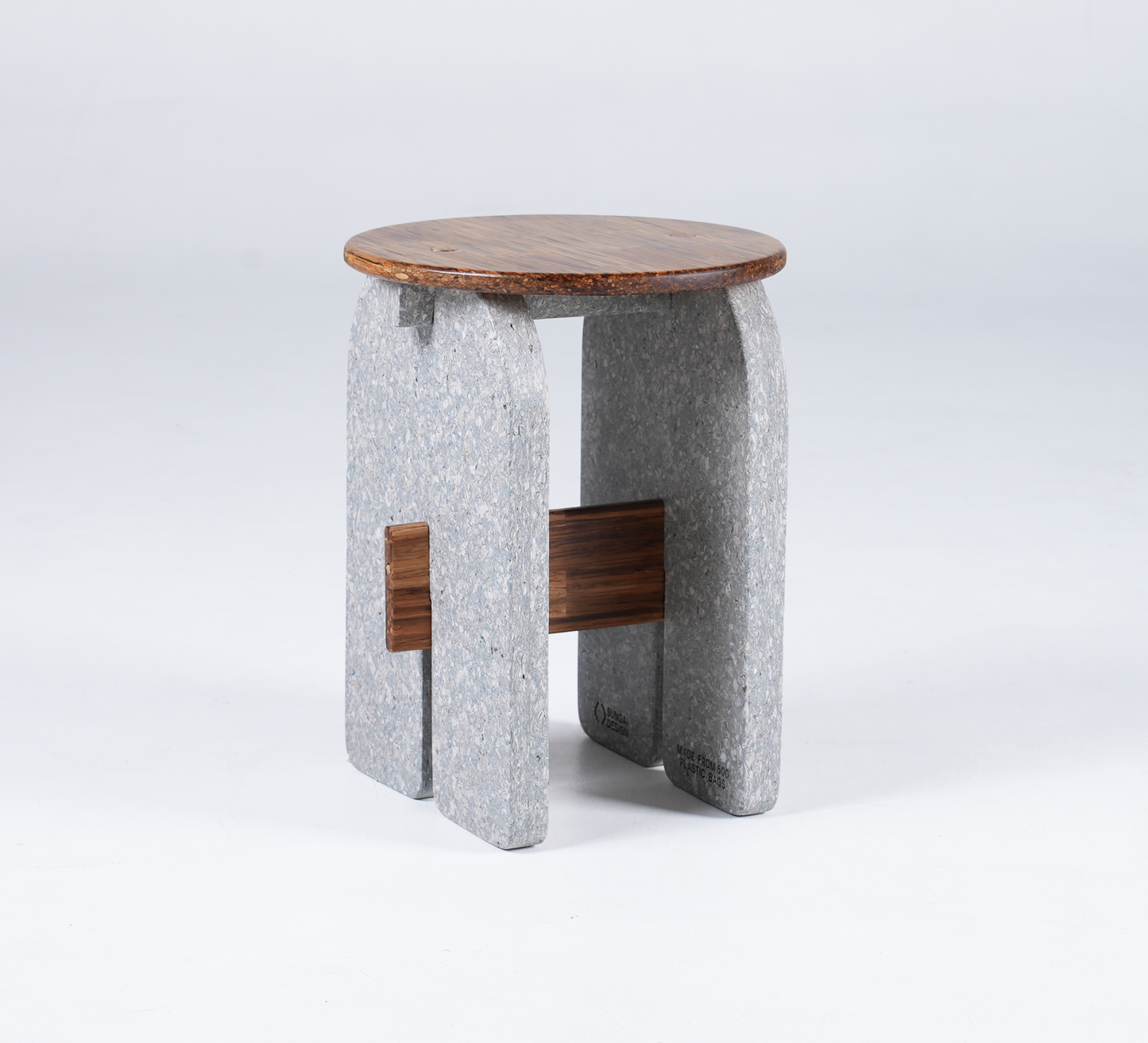 Muara Stool Reclaimed Edition Pebble White
