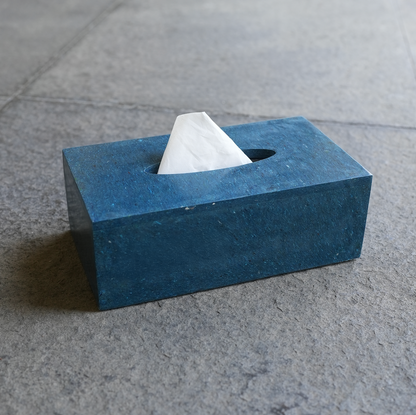 Kotak Tissue Box Cover Ocean Blue – Plain