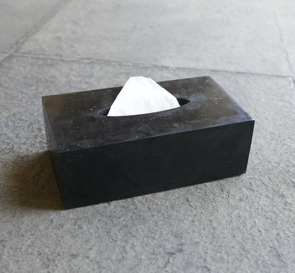Kotak Tissue Box Cover Granite Black – Plain