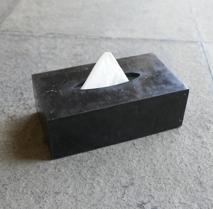 Kotak Tissue Box Cover Granite Black – Plain